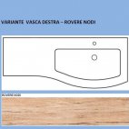 Mobile Agape 120 sospeso rovere grigio - vasca destra